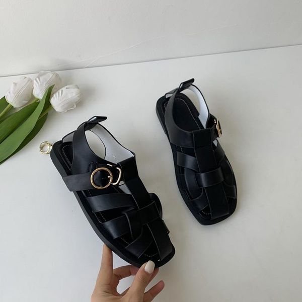 

sandals gladiator platform women's 2021 summer fashion open-toed all-match retro roman comfortable beach, Black