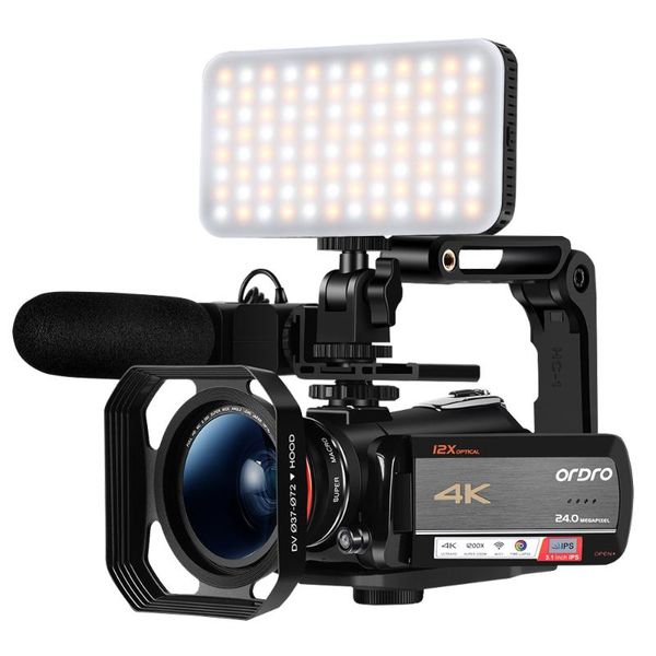 

video camera camcorder 4k ordro ac5 12x optical zoom filmadora full hd wifi camara de vlog for youtube videos camcorders