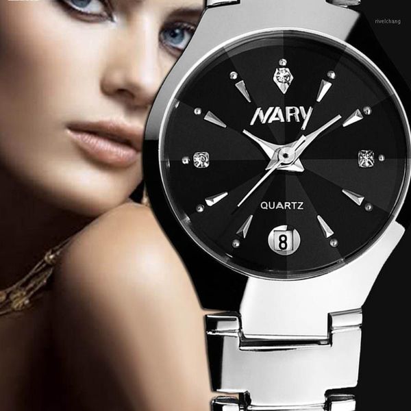 

wristwatches luxury women bracelet watches single calendar quartz stainless steel date wrist fashion watch, Slivery;brown