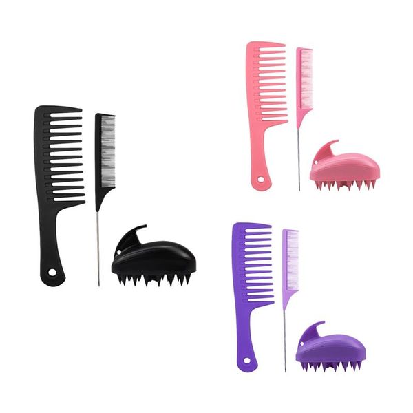 

hair brushes 3pcs detangling hrush detangler hairbrush for curly barber accessories care styling tools, Silver