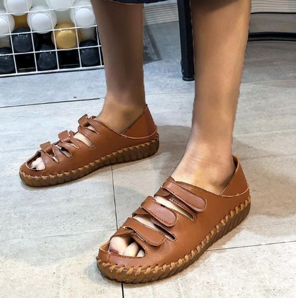 

sandals flat light pumps leather women party fashion soft sandalias mujer sapato feminino plus size shoes woman sa0276, Black