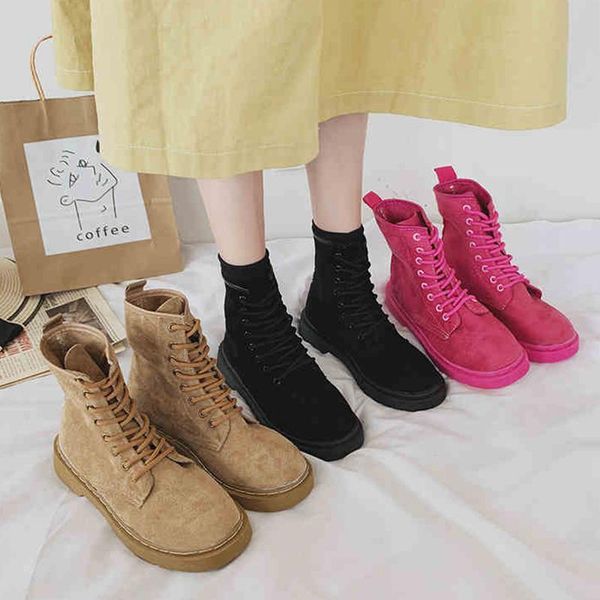 

boots women leather autumn winter boot casual motorcycle woman shoes fashion 2021, Black