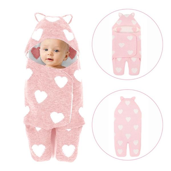 

blankets & swaddling stroller love heart wrap bedding acrylic breathable born swaddle baby autumn winter hooded blanket warm sleeping bag
