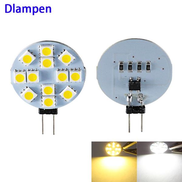 

bulbs 5pcs led lamp g4 12v round bulb light smd 12leds 2w 12 v volts replace halogen spot energy saving 200lm warm white
