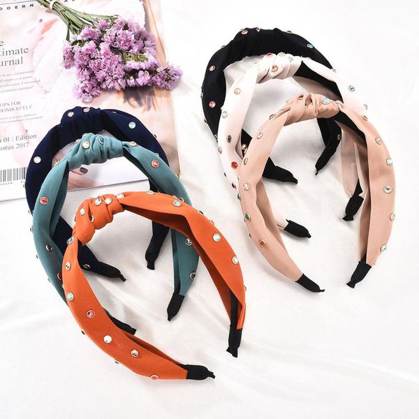 

hair accessories -selling fashion solid color female tie headband twisting crystal knot hairband prom girl gift