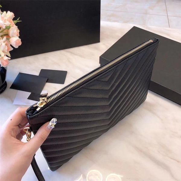 

classic leather wallet women's simple hand bag with stitching decoration soft leather folding messenger bag small capacity document bag