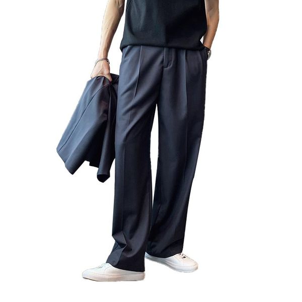 

men's suits & blazers male loose casual straight wide leg suit pant men streetwear fashion vintage pants korean chic long trousers, White;black