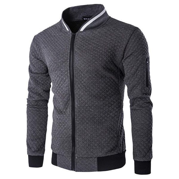 

men's jackets spring and autumn casual sports jacket zipper youth solid color cardigan stand-up collar wear men, Black;brown