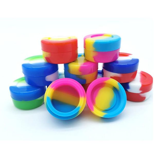 

nonstick wax containers silicone box 5ml silicon container food grade jars tool storage jar oil holder for vaporizer vape fda approved