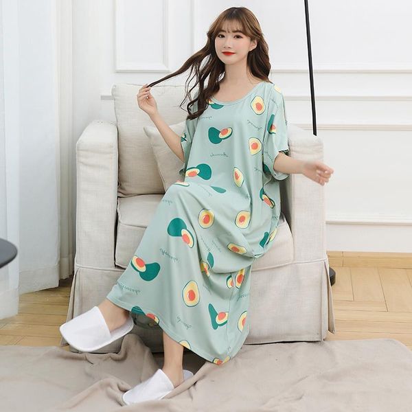 

oversized short summer sleeve womens sleepwears long nightdress skirt fat mm leisure clothing nightgown women sleepwear, Black;red