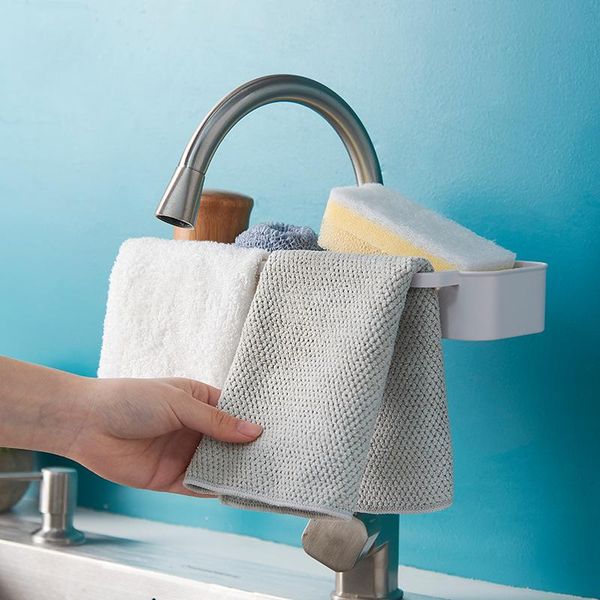 

storage boxes & bins multifunctional floating organizer hanging sink drainer towel drying rack kitchen bathroom accessory easy screw buckle
