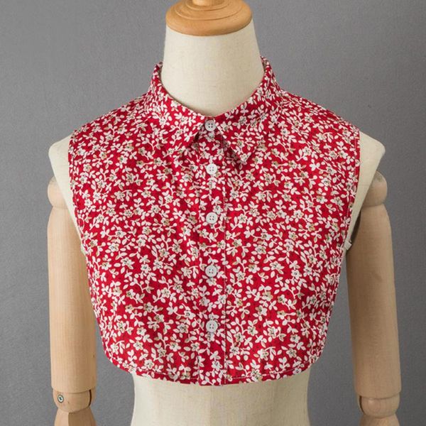 

bow ties cotton floral print shirt fake collars women lapel detachable collar vintage blouse false female faux col tie, Black;gray