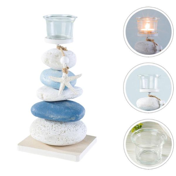

candle holders 1pc mediterranean type stone holder wood sea star display deskdecor