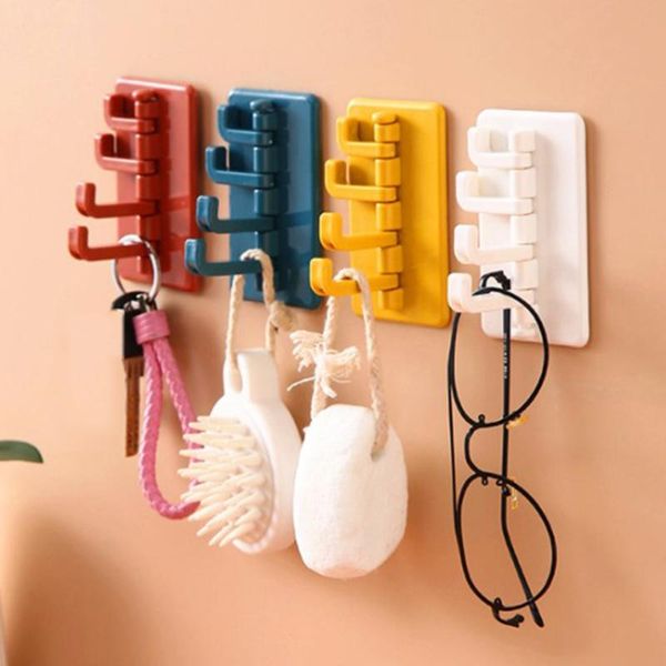

hooks & rails rotating adhesive hook bathroom kitchen wall hole-hanger clothes
