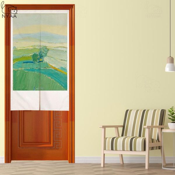 

japanese linen hanging door curtain creative oil painting for kitchen bedroom restaurant doorway decor noren half curtains & drapes