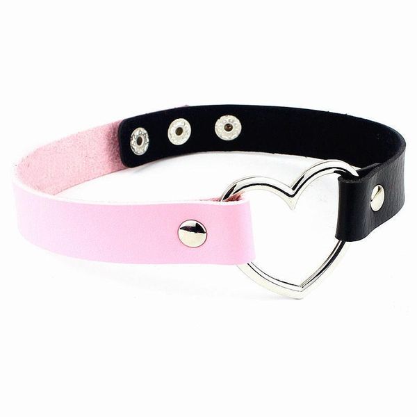 

chokers faux leather choker necklace women heart chocker necklaces statement 2021 punk jewelry wedding bride gift, Golden;silver