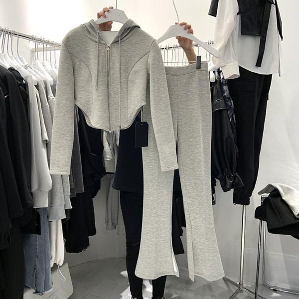 

women's two piece pants solid casual tracksuit women sports 2 pieces set short sweatshirts zippers coat suit 2021 sweatpants trousers o, White