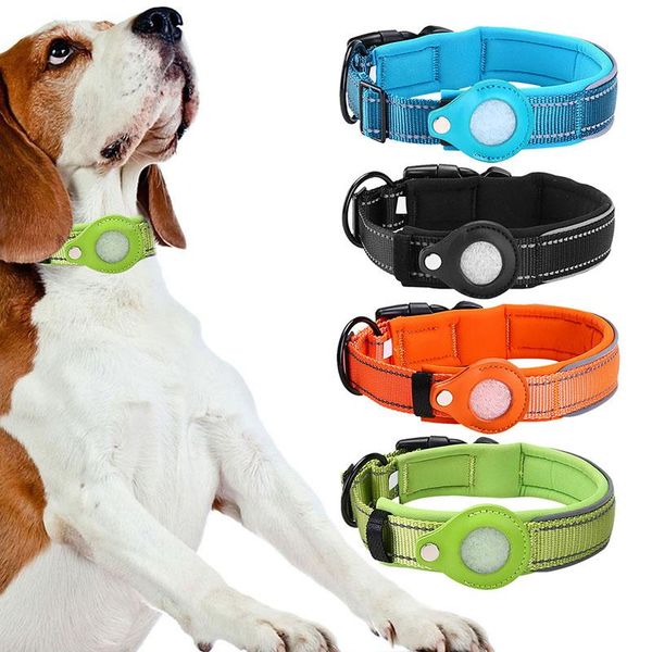 

dog collars & leashes pet collar anti-lost loss prevention for apple airtag tracker protective cover positioning supple