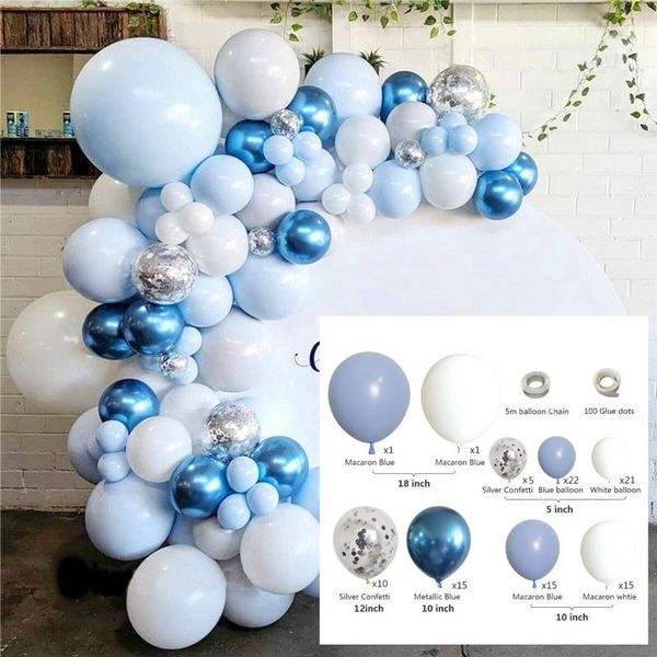 

party decoration macaron ocean latex balloon birthday supplies wedding scenery chain set 097 blue