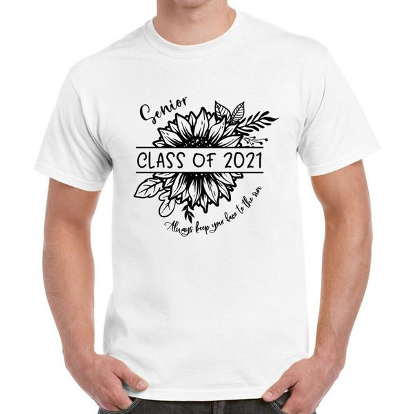

sunflower senior 2021 class of 2021 graduation t-shirt, White;black