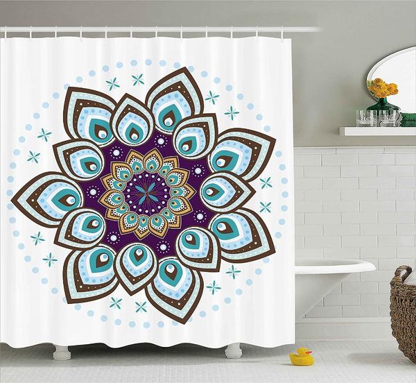 

shower curtains mandala curtain boho lotus flower stylized microcosm motif unique retro spiritual theme wall decoration hanging