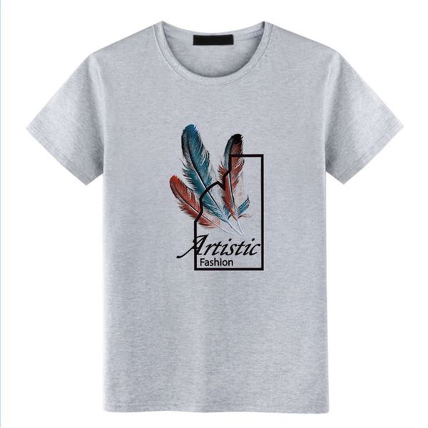 

t-shirt summer cotton round neck printed loose half k1560, White;black
