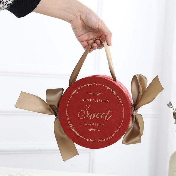 

gift wrap three size decorative paper box with ribbon handle packing candy birthday party gifts bowknot decoration supplies