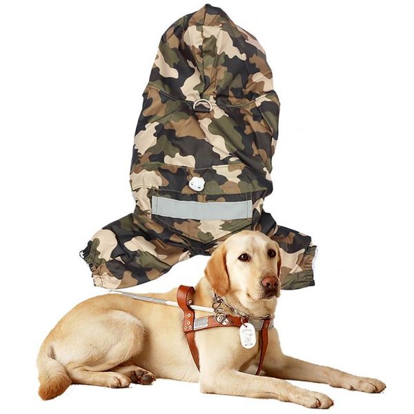 

dog apparel solid camouflage acrylic rain coat reflective waterproof clothes for day thin jacket pet supplies 1pc