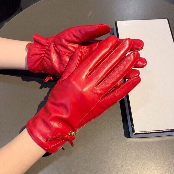 

designer five fingers gloves women winter fur luxury real leather softs fashion brand high-grade sheepskin rabbit soft warm drive locomotive, Blue;gray