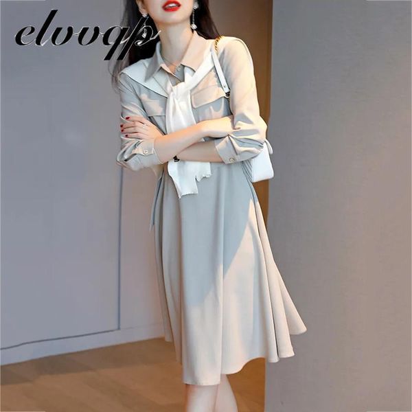 

autumn winter shirt dress fashion women casual elegant office work retro runway designer ol belt ladies female dresses, Black;gray