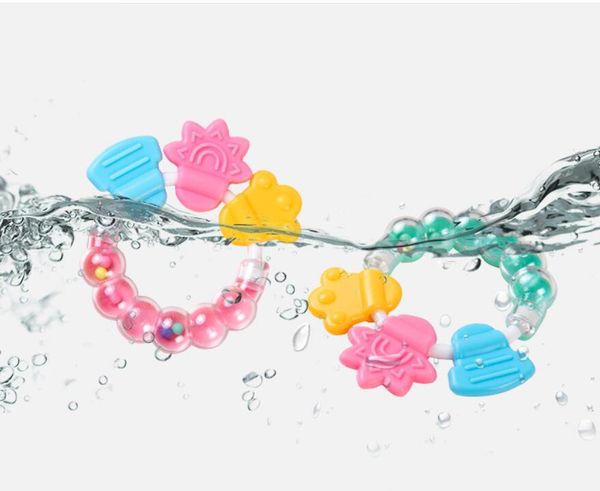 

ins euro cute diy baby soothers & teethers circle with bell ringing tooth rubber health care teething training infant