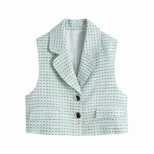 

bbwm woman summer women's clothing casual fashion suit collar button trim short vest coat 210520, Black;white