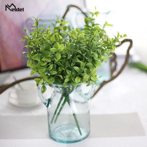 

decorative flowers & wreaths 1pc artificial plastic melon seed grass plant fake green branch wedding flower arrangement home desk pot decor