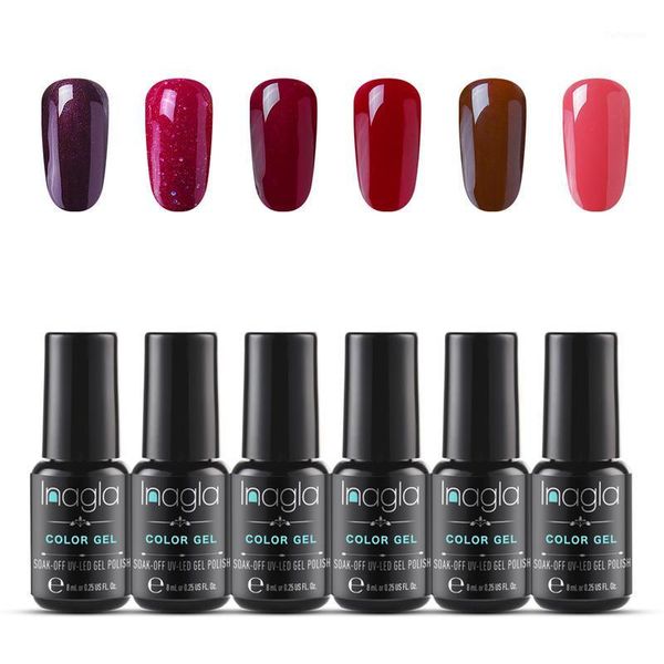 

inagla 6pcs gel nail polish set acrylic kit shining soak off hybrid lacquer semi permanent gellak varnish for manicured1