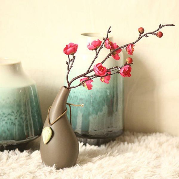 

decorative flowers & wreaths pink white red wintersweet plum blossom artificial fake cherry silk plants party wedding home decor banquet 202