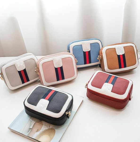 

lady square handbag children phone bags selling baby shoulder chain bag, Black