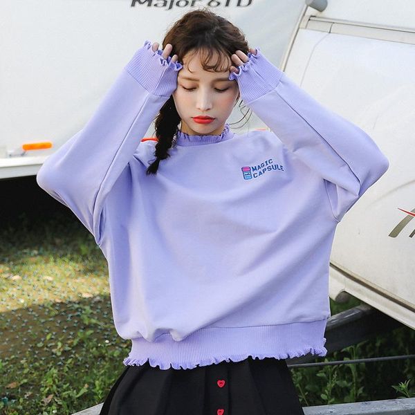 

women's hoodies & sweatshirts japanese harajuku ulzzang casual loose letter long sleeve sweatshirt female korean kawaii clothing for wo, Black