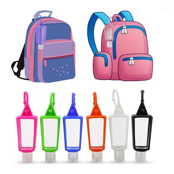 

storage bottles & jars 1pc hand sanitizer sub bottle 30ml skin care tool portable silicone protective cover hanging containers with hook