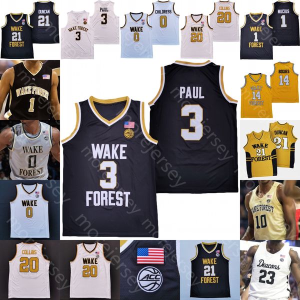 

wake forest demon deacons basketball jersey ncaa college mucius paul alondes williams daivien williamson cameron hildreth jake laravia khadi, Black;red