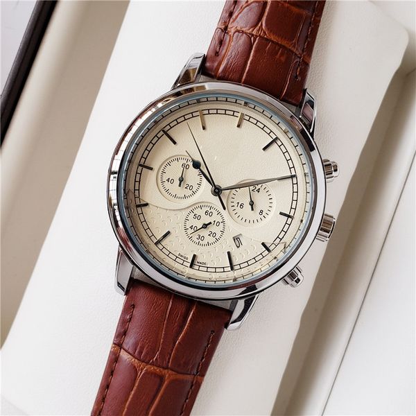 new fashion creative casual work men's watch with calendar leather quartz business version