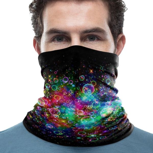 

scarves colorful bubbles black background neck gaiter magic scarf mens ladies rectangular hijab custom, Blue;gray