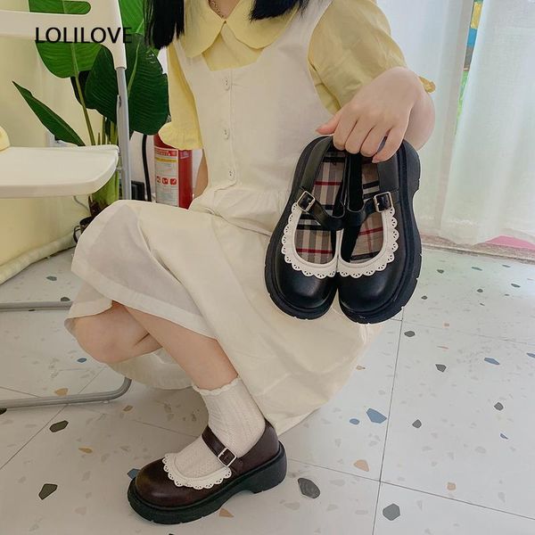 

dress shoes fashion women pu leather lolita sweet girl korean gothic black elegant school style platform mary jane