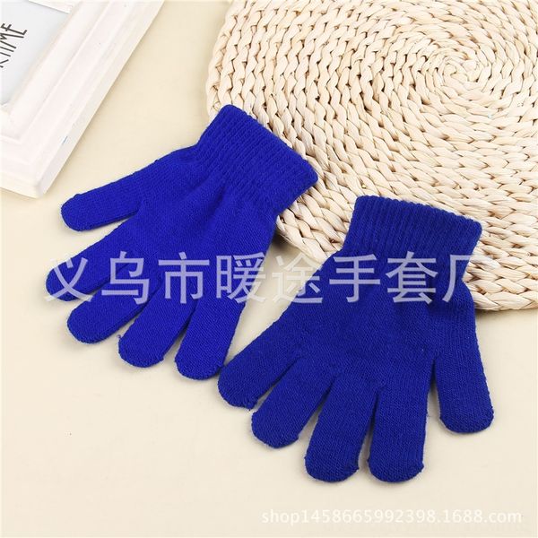 

CAFk autumn and winter warm knitted clothing creative solid color magic warm magic gloves mittens medium size student gloves, Blue;gray