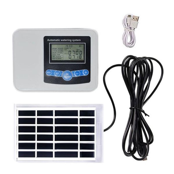 

solar garden automatic sprinkler smart water pump outdoor plant self-drip irrigation charging timer system for plants watering equipments
