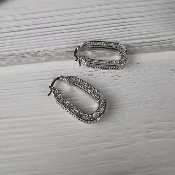 

special offer 70% off new earrings u-shaped diamond plated light luxury style fashionable ear jewelry full, Golden;silver