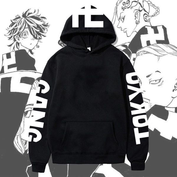 

men's hoodies & sweatshirts 2021 japan anime tokyo revengers gang manjiro sano mikey cosplay cozy men sportswear pullovers, Black