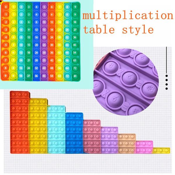 

multiplication table push bubble fidget toy 58.5*22.5cm with digital educational silicone stress reliever sensory toys