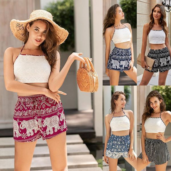 

women's tracksuits 2021 summer halter neck casual vacation shorts suit yoga set workout clothes for women clothing, Gray