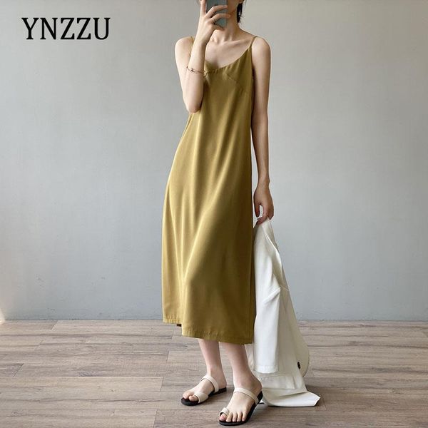

casual dresses club solid woman sleeveless satin dress party spaghetti strap backless long silk 2021 summer vestidos ynzzu 1d068, Black;gray