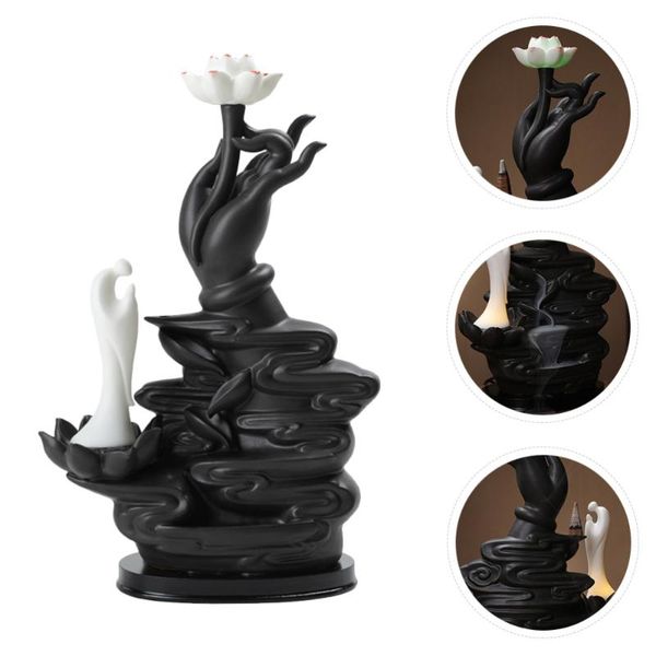 

1pc ceramic backflow incense burner decorative furnace tabledecor fragrance lamps